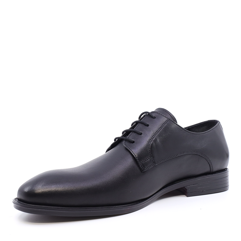 Pantofi derby bărbați Benvenuti negri din piele 1335BP1720N