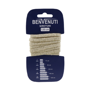 Șiret plat necerat Benvenuti auriu 97si120pnblau