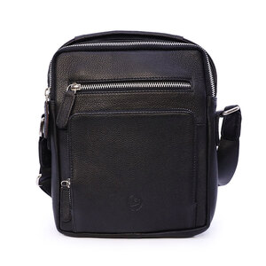 Geantă crossbody bărbați Benvenuti neagră din piele 263BGEA6044N