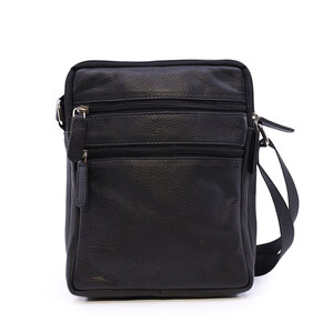 Geantă crossbody bărbați Benvenuti neagră din piele 263BGEA6533N
