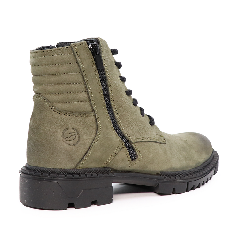 Benvenuti men boots in khaki leather 2124BG81050KA