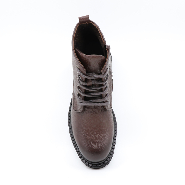 Benvenuti men boots in brown leather 2122BG30007M