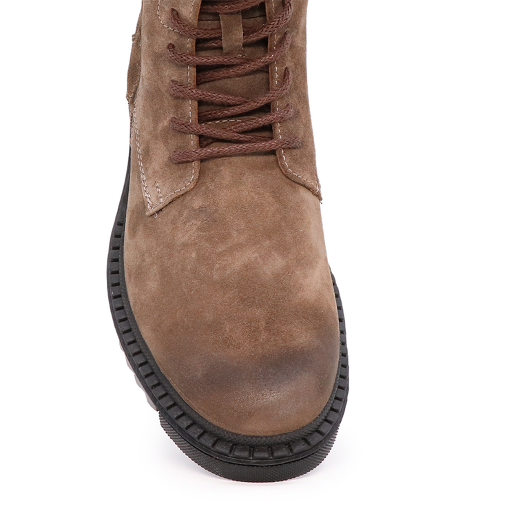 Benvenuti men boots in taupe suede leather 2124BG81050VTA