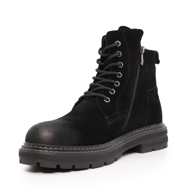 Benvenuti men boots in black suede leather 3854BG201VN 