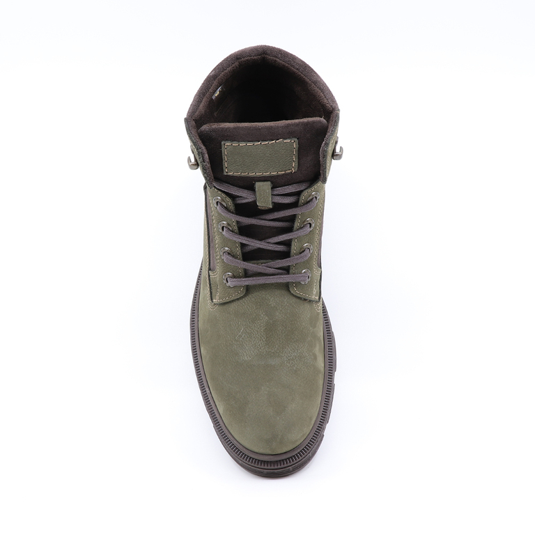 Benvenuti men boots in green leather 2122BG30500V