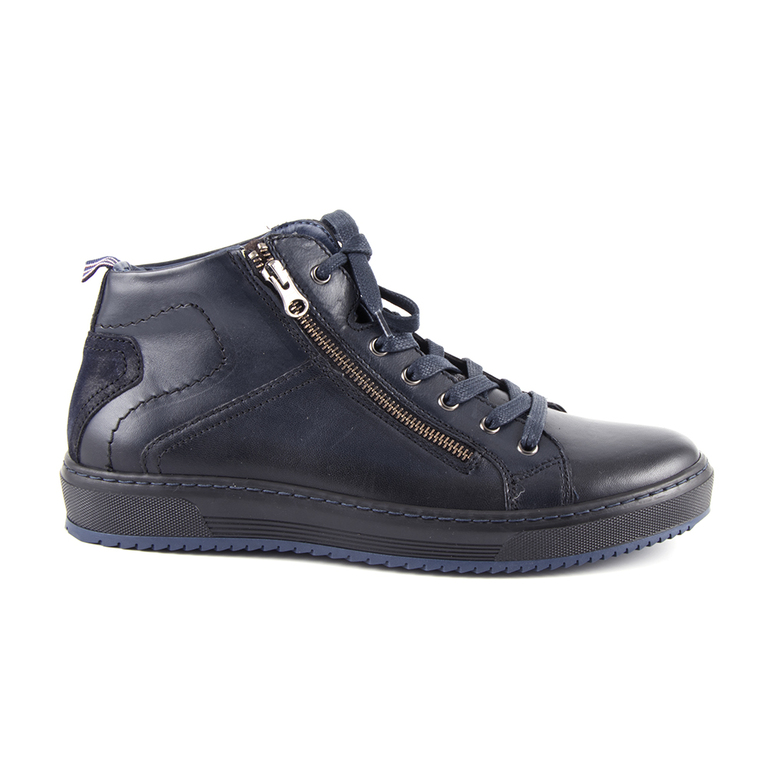 Men's boots Benvenuti blue leather 718bg3105bl