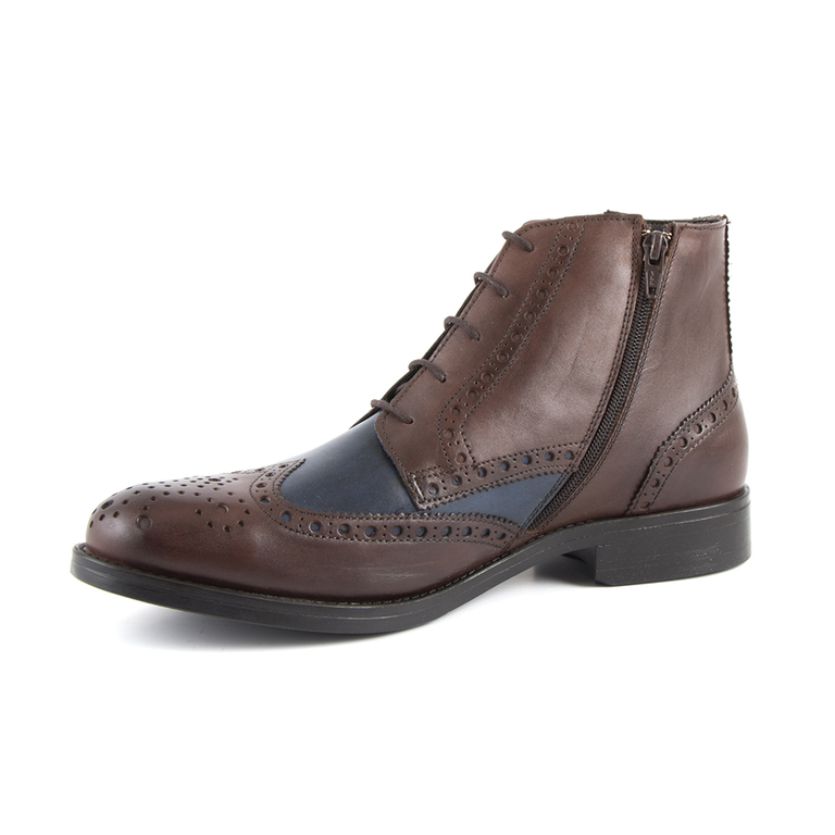 Men's boots Benvenuti blue leather 718bg5516bl