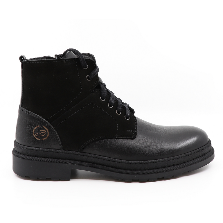 Benvenuti men boots in black leather 1372BG441351N