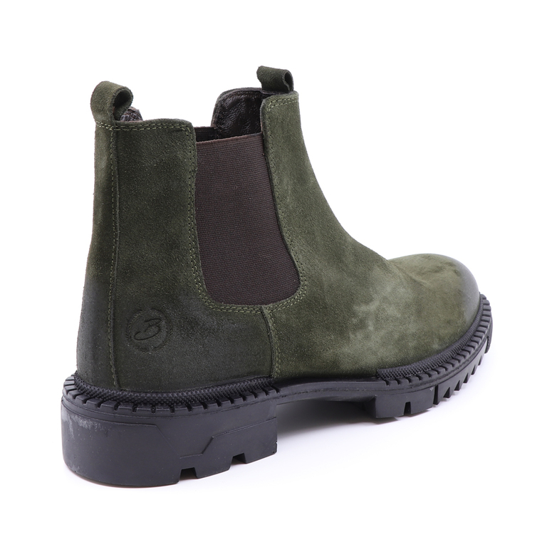 Benvenuti men boots in green suede leather 2122BG30001VV