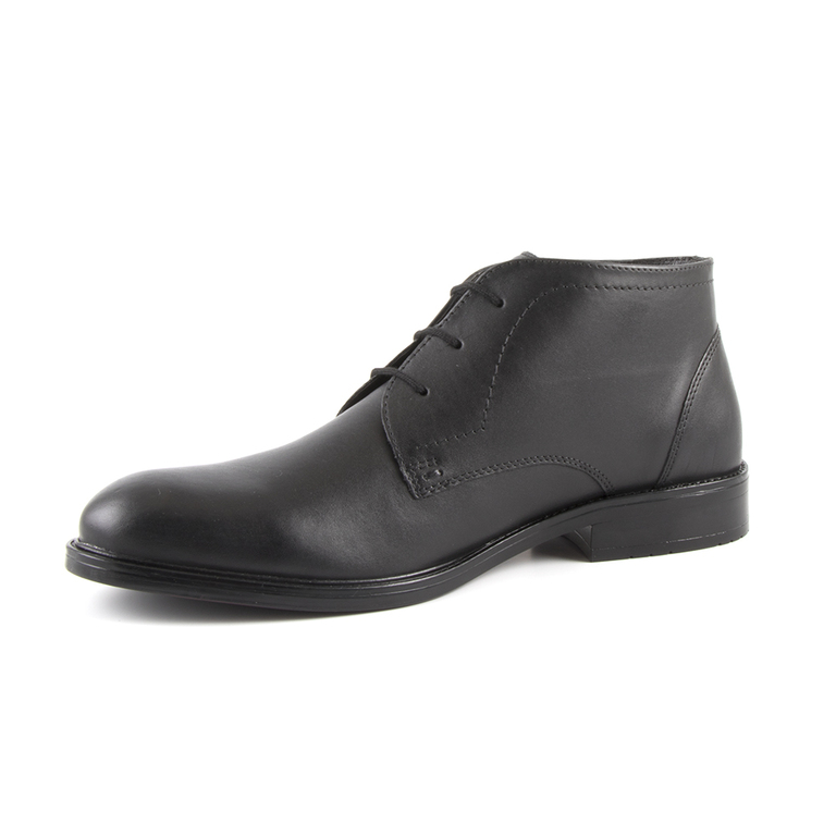 Benvenuti Men's derby boots in black leather 1100BG04556N
