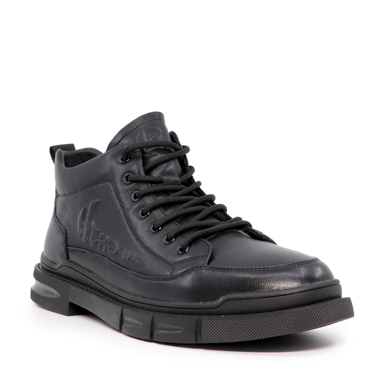 Benvenuti men low cut boots in black leather 3854BG203N 