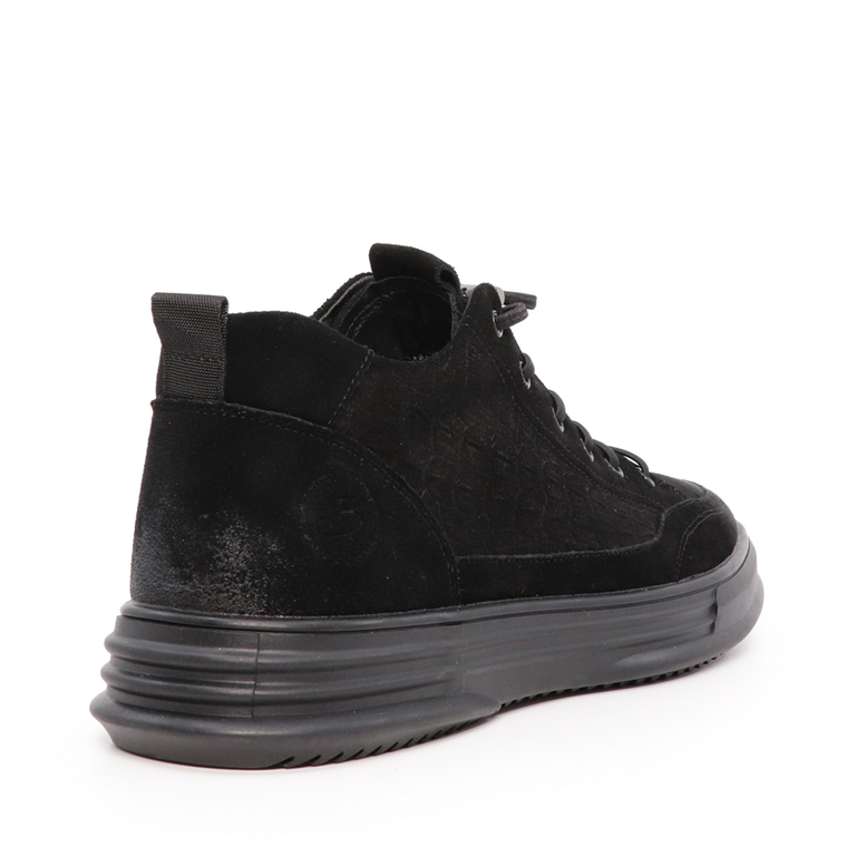 Benvenuti men low cut boots in black suede leather 3854BG202VN 