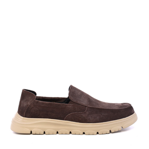 Pantofi tip mocasin bărbați Benvenuti maro din piele întoarsă  3851BM809VM