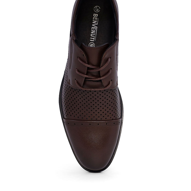 Benvenuti Men's Brown Leather Derby Shoes 3857BPF439M