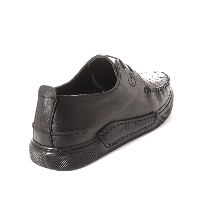Pantofi bărbați Benvenuti negri din piele cu element decorativ cusut lateral 1371BP51768N