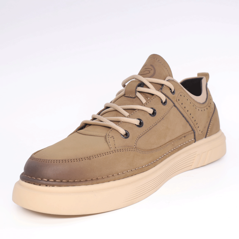 Men's taupe leather shoes Benvenuti 3856BP78619TA