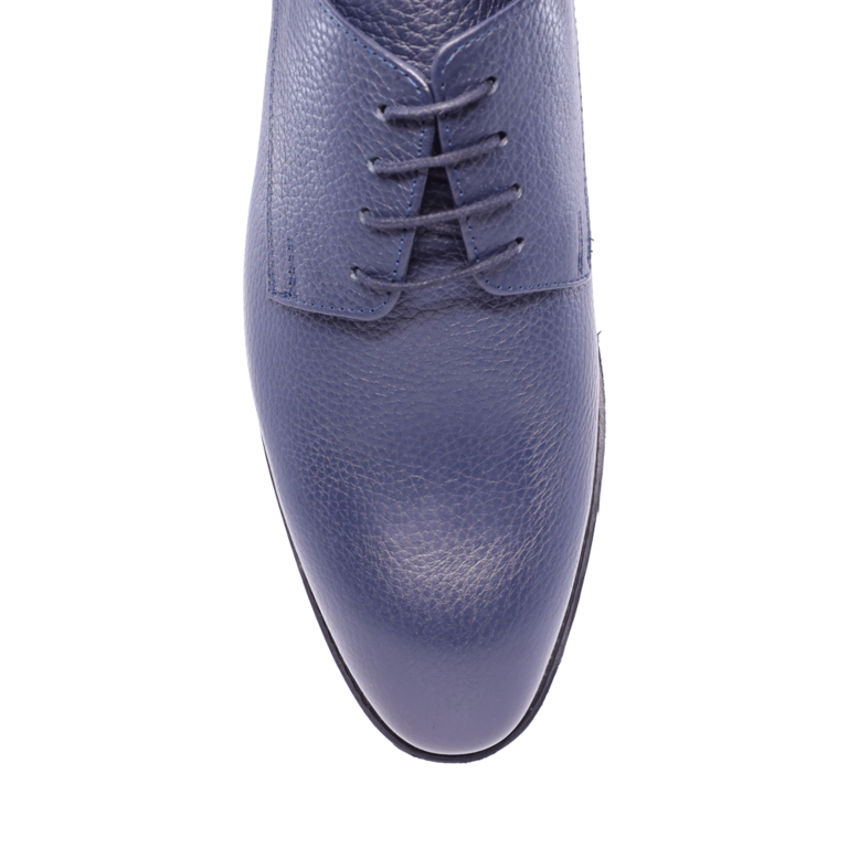 Men's navy blue leather derby shoes by Benvenuti, model 1336BP118BL.