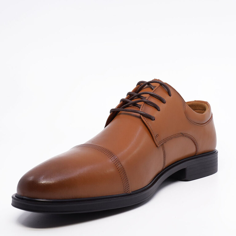 Benvenuti cognac leather men's derby shoes 3857BP331CO