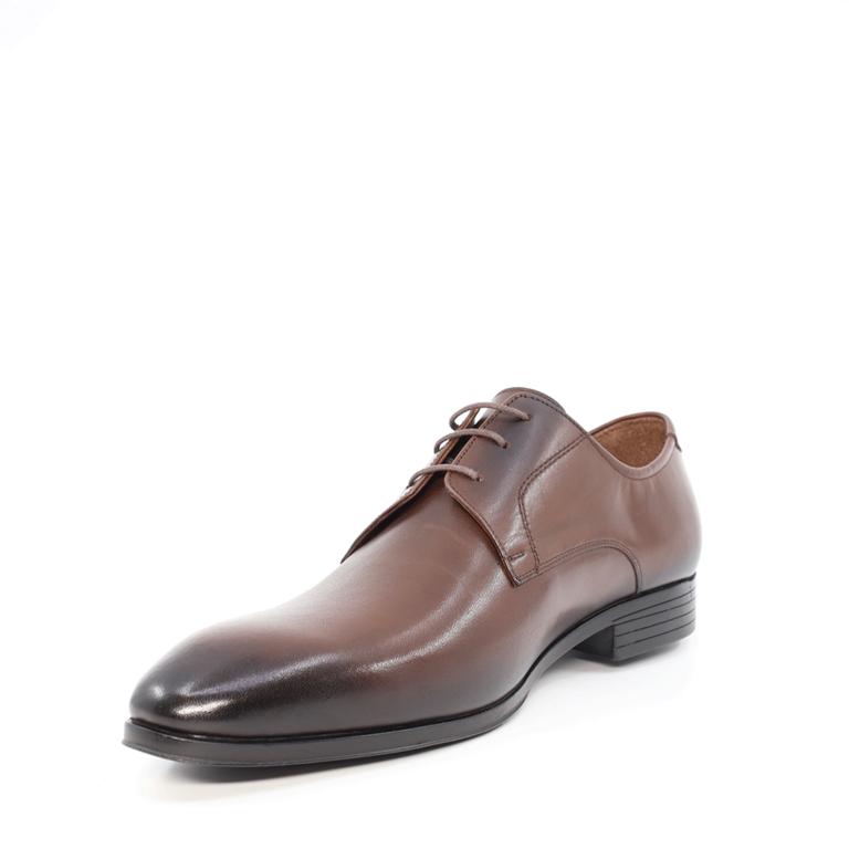 Pantofi derby bărbați Benvenuti maro din piele 1605BP2518M