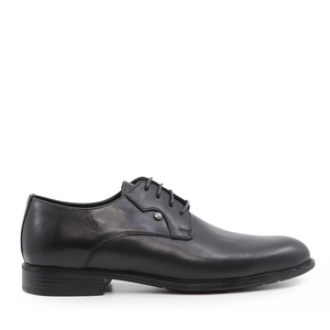 Pantofi derby bărbați Benvenuti negri din piele 1604BP7507N 