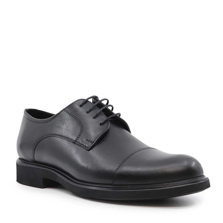Pantofi derby bărbați Benvenuti negri din piele 1604BP9135N 