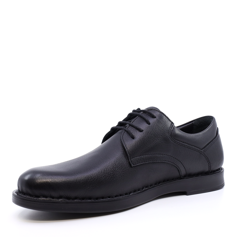 Pantofi derby bărbați Benvenuti negri din piele 2125BP32600N