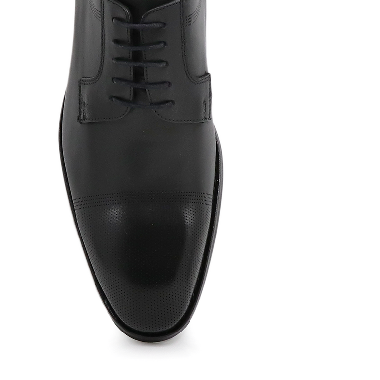 Benvenuti men derby shoes in black leather 3603BP02069N