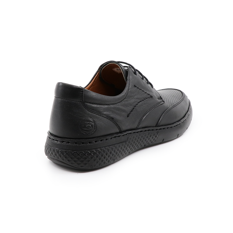 Benvenuti men derby shoes in black soft grain leather 2123BP3640N