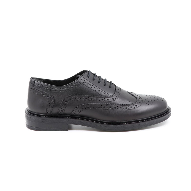 Benvenuti men oxford shoes in black leather 2122BP40905N
