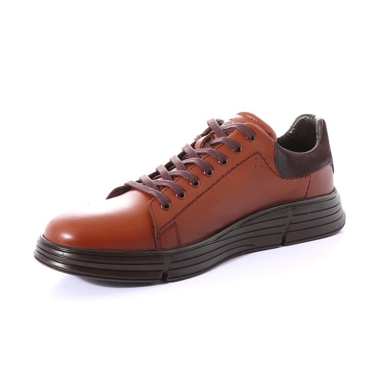 Benvenuti Men's brown leather sneakers  2121BP14007M