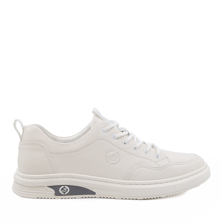 Men's Benvenuti White Leather Sport Line Shoes 3857BP138A