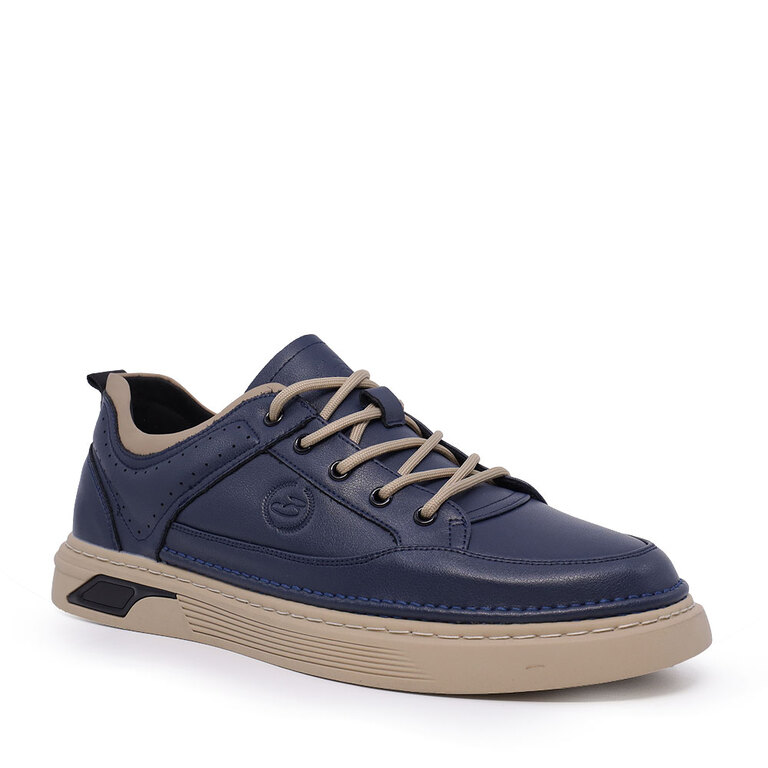 Men's Benvenuti Navy Blue Leather Sneakers 3857BP619BL