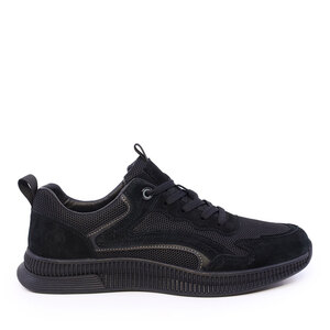 Sneakers bărbați Benvenuti negri din piele și textil 1921BP0370VN