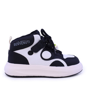 Ghete sport copii Benvenuti alb cu negru 3792MG048AN