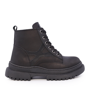 Benvenuti black nubuck leather children's boots 3186MG1056N