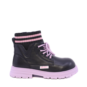 Ghete copii Benvenuti negre din piele naturală 3790FG014N