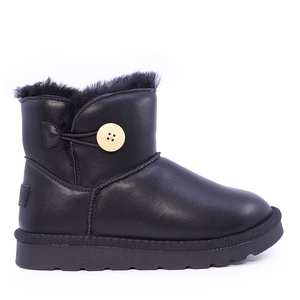 Children black fur-lined boots Benvenuti made of leather 3796FG007N