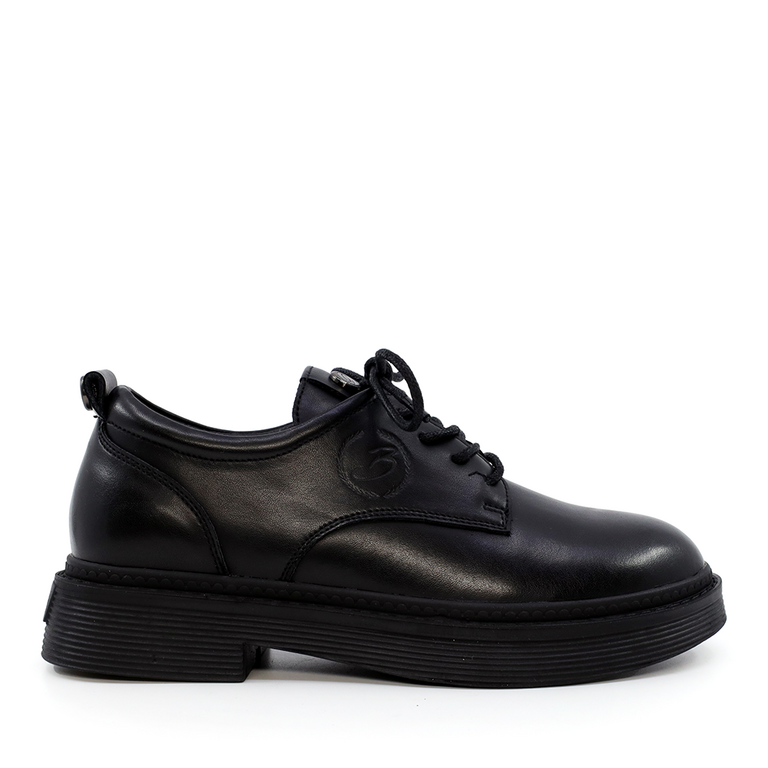 Benvenuti kids derby shoes in black leather 3795FP206N