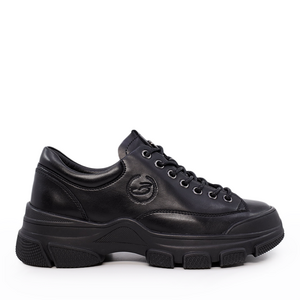 Benvenuti kids lace up shoes in black leather 3795FP205N