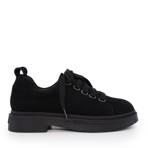Benvenuti kids lace up shoes in black suede leather 3795FP209VN