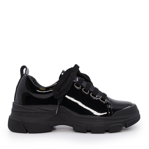 Benvenuti kids lace up shoes in black patent leather 3795FP208LN