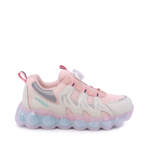 Sneakers fetițe Benvenuti roz din piele și  material textil  3791FP014RO