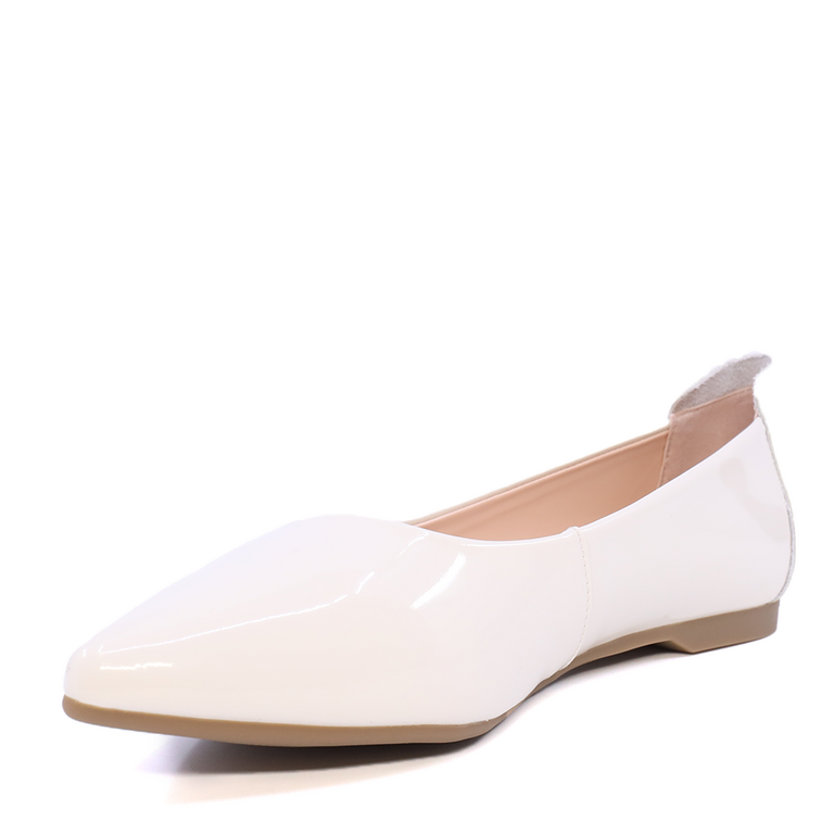 Benvenuti women's beige patent leather ballet flats 3747DB285LBE