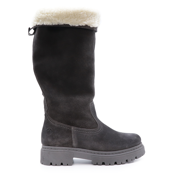 Benvenuti women boots in gray suede leather 804DC6210VGR