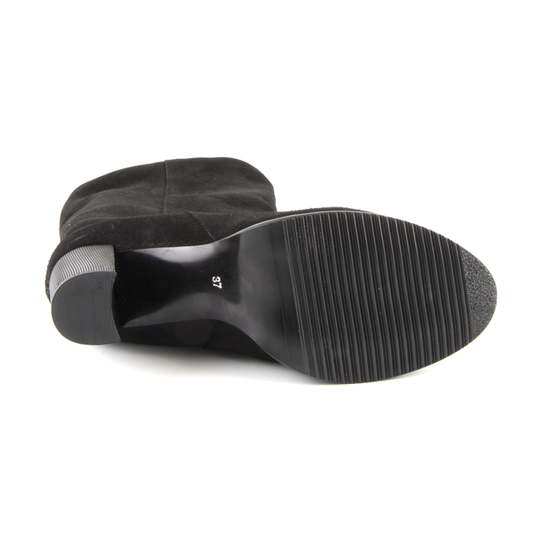 Women's boots Benvenuti black suede leather with medium heel 2728dc9312vn