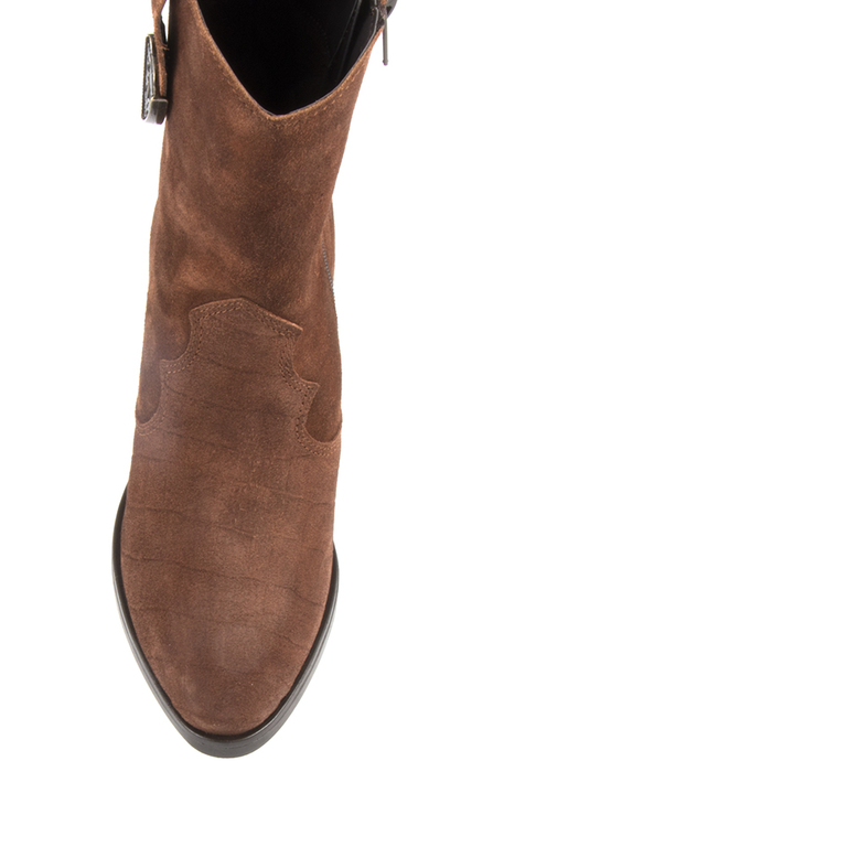 Women's boots Benvenuti brown suede leather 908dg023vm