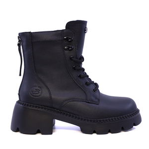 Ghete biker femei Benvenuti negre din piele 3742DG230N