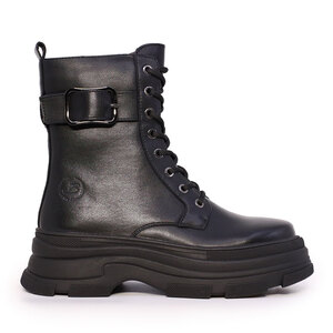 Ghete biker pentru femei Benvenuti negre din piele  3740DG015N