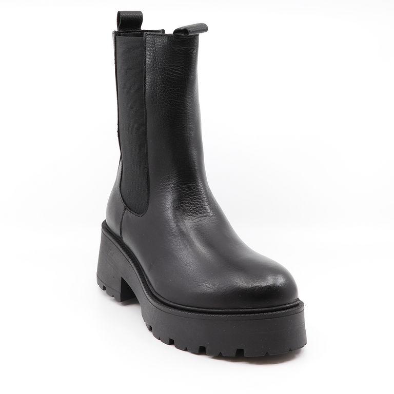 Benvenuti women chelsea ankle boots in black leather 902DG420N