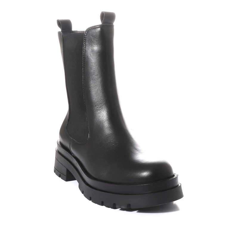 Benvenuti women chelsea ankle boots in black leather 902DG449N
